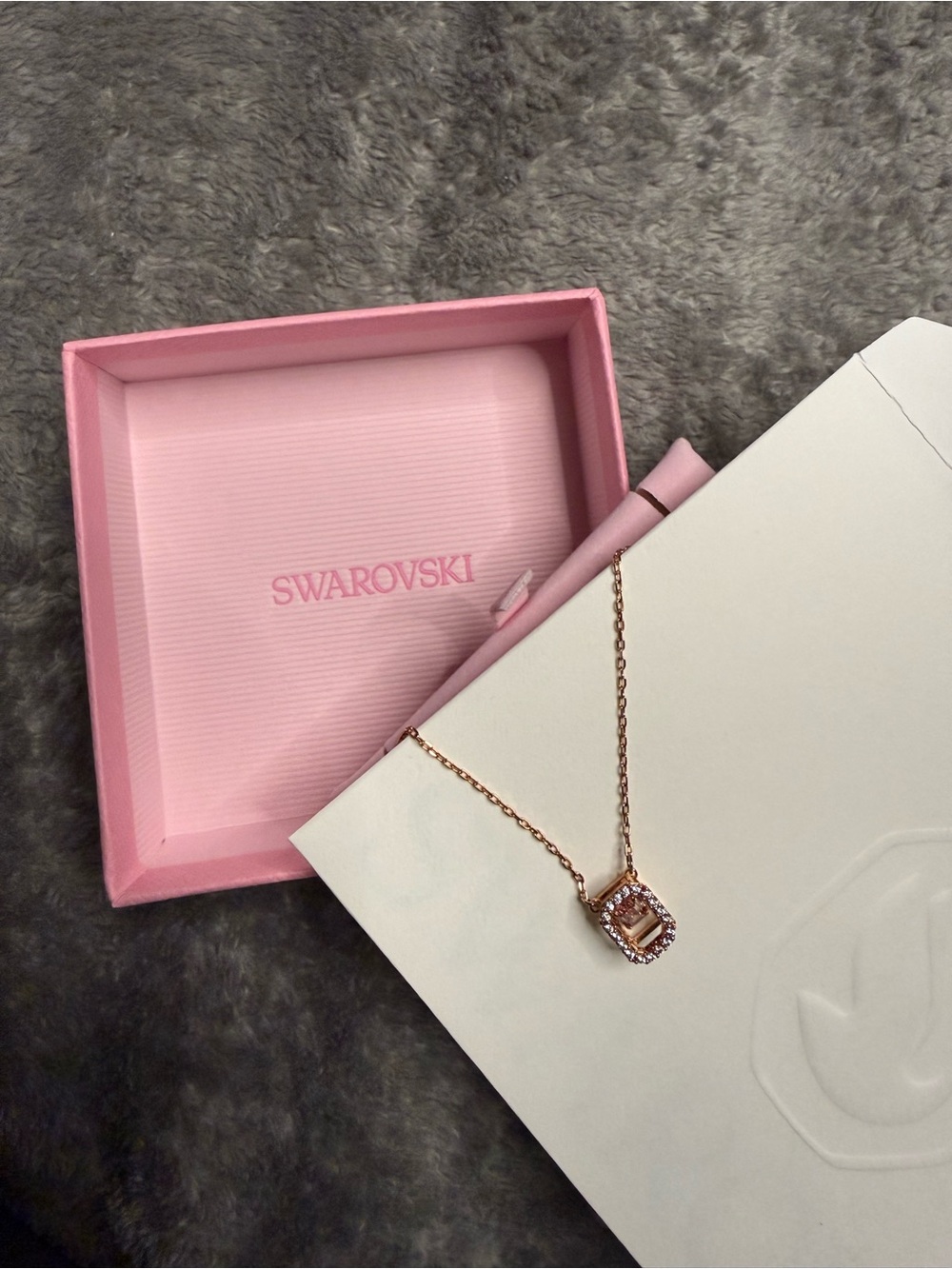 NEW Swarovski Millenia Octagon Cut Necklace in Rose Gold